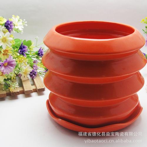 厂家定制大号圆形花盆创意陶瓷花盆色釉系类陶瓷花盆fb011
